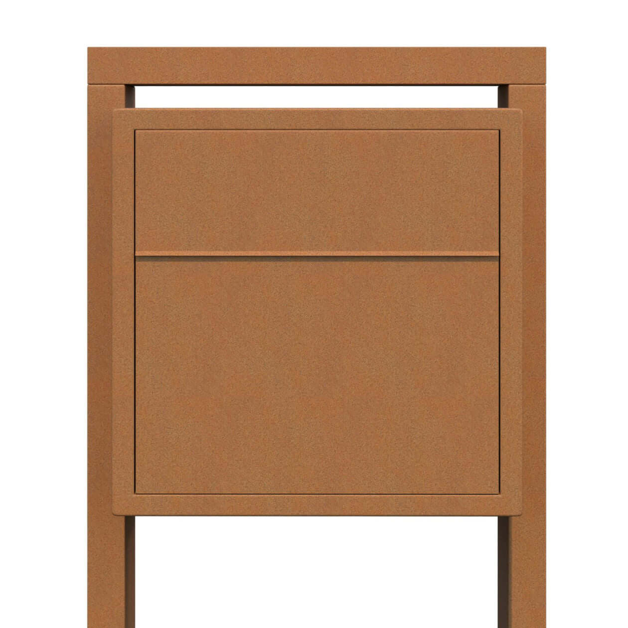 SOPRANO by Bravios - Modern post-mounted rust mailbox