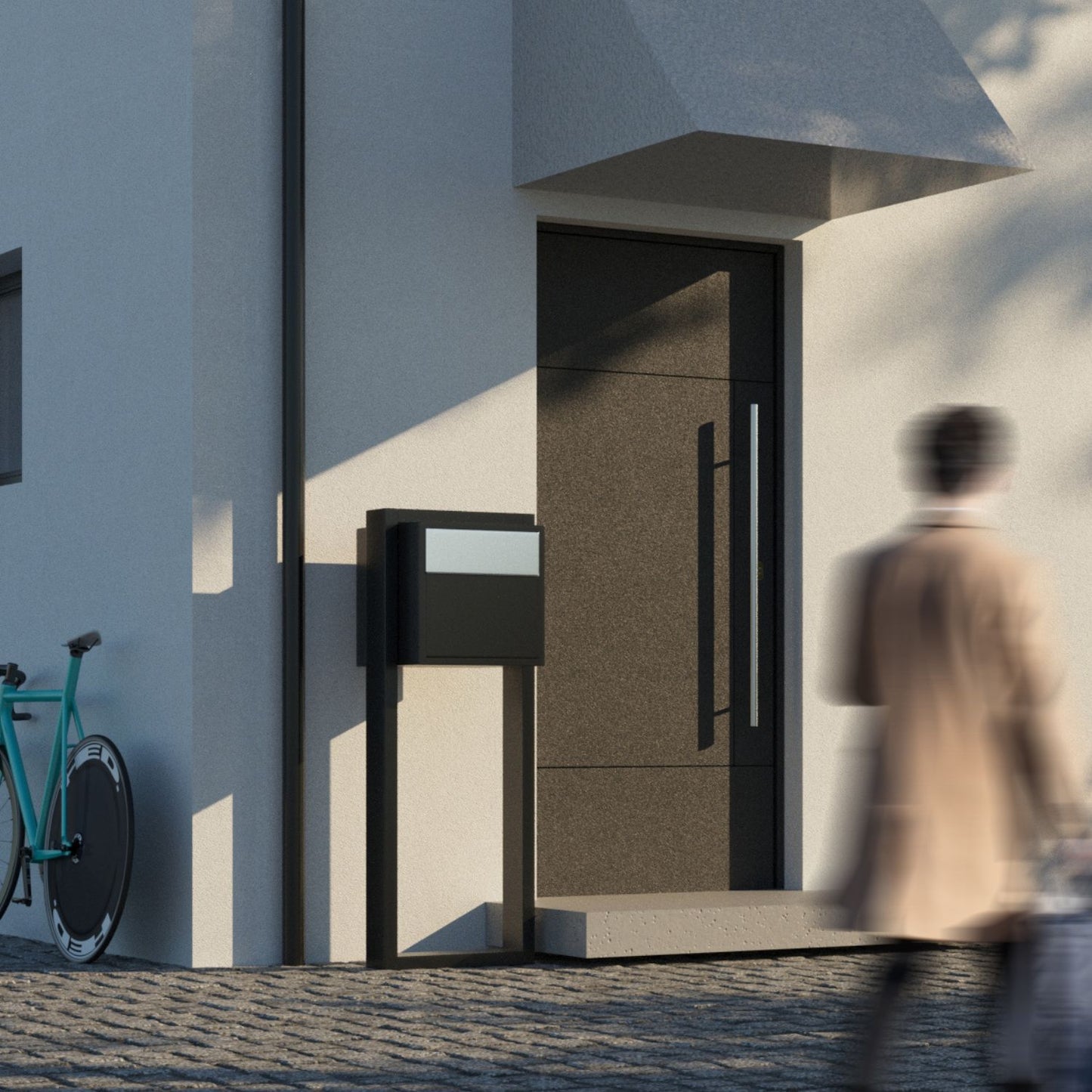SOPRANO by Bravios - Modern post-mounted anthracite mailbox