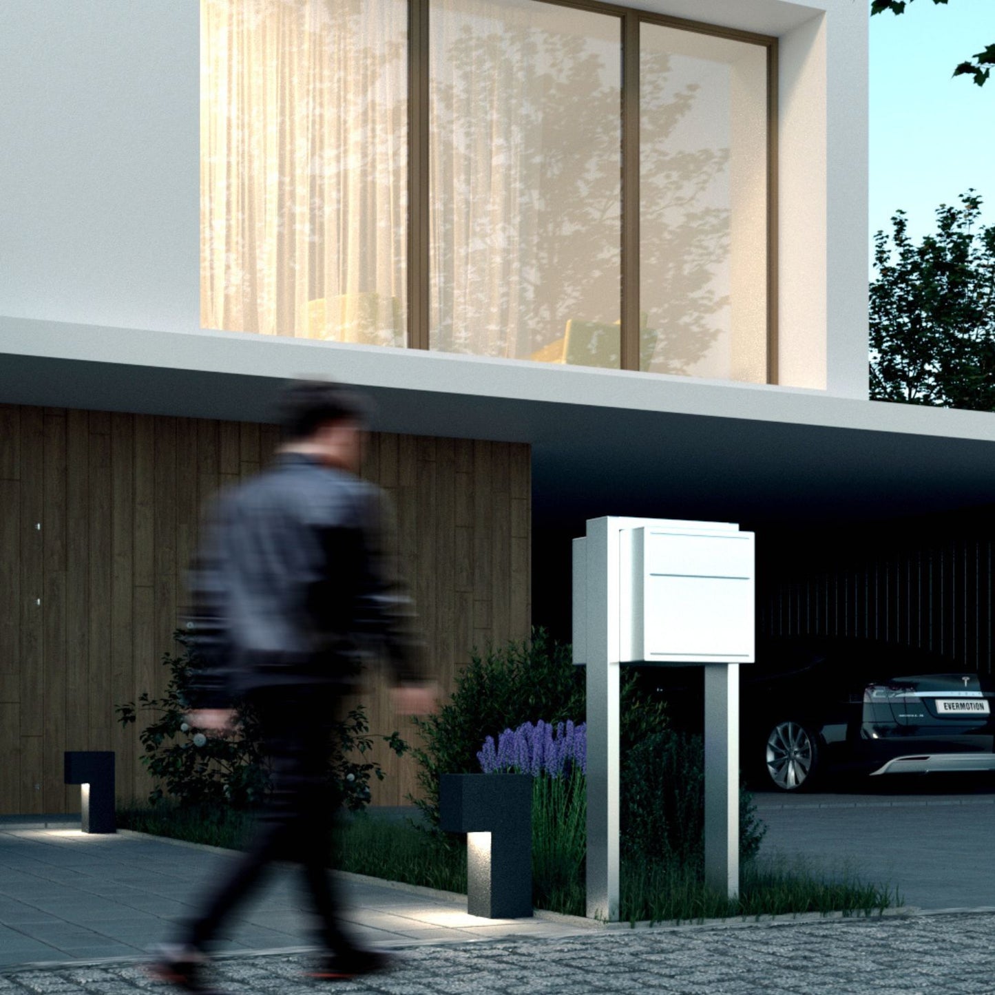 SOPRANO by Bravios - Modern post-mounted anthracite mailbox