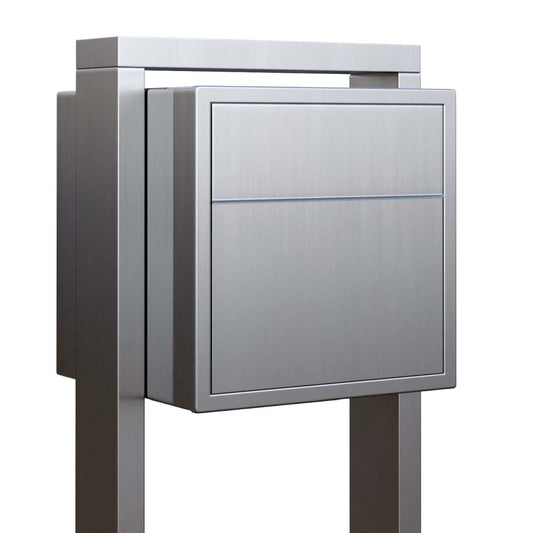 SOPRANO by Bravios - Modern post-mounted stainless steel mailbox
