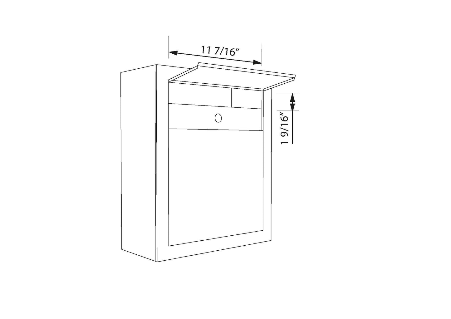 STAND BASE by Bravios - Modern post-mounted black mailbox with stainless steel flap