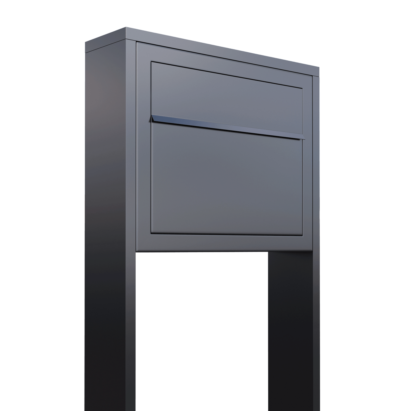 STAND ELEGANCE by Bravios - Modern post-mounted anthracite mailbox