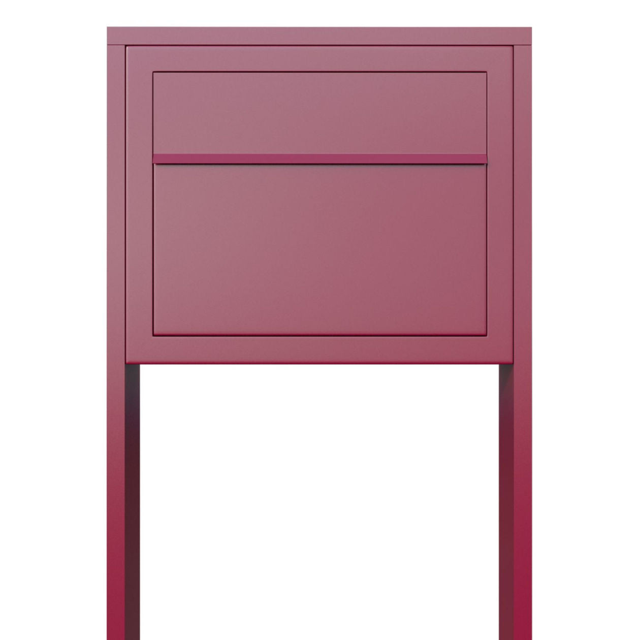 STAND ELEGANCE by Bravios - Modern post-mounted red mailbox