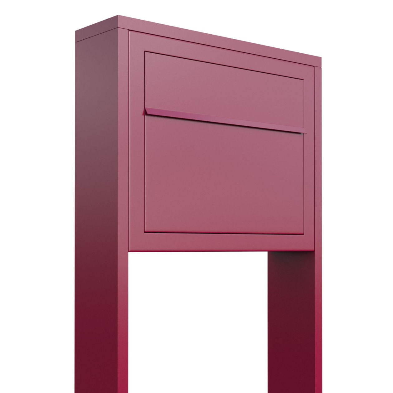 STAND ELEGANCE by Bravios - Modern post-mounted red mailbox