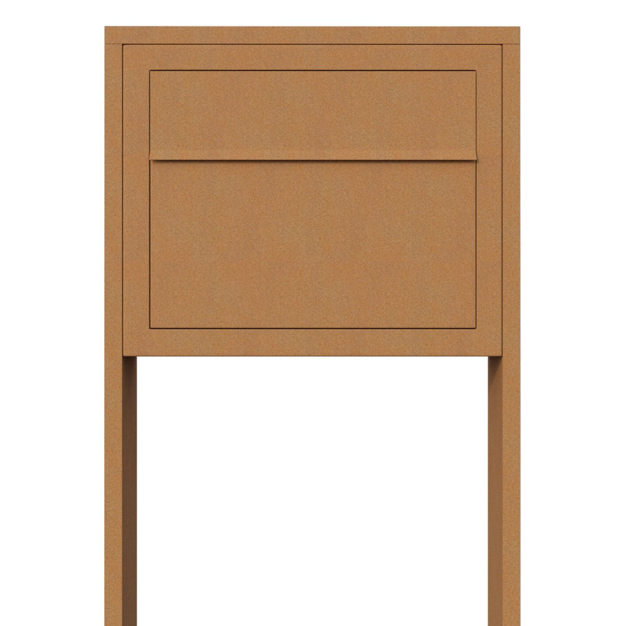 STAND ELEGANCE by Bravios - Modern post-mounted rust mailbox