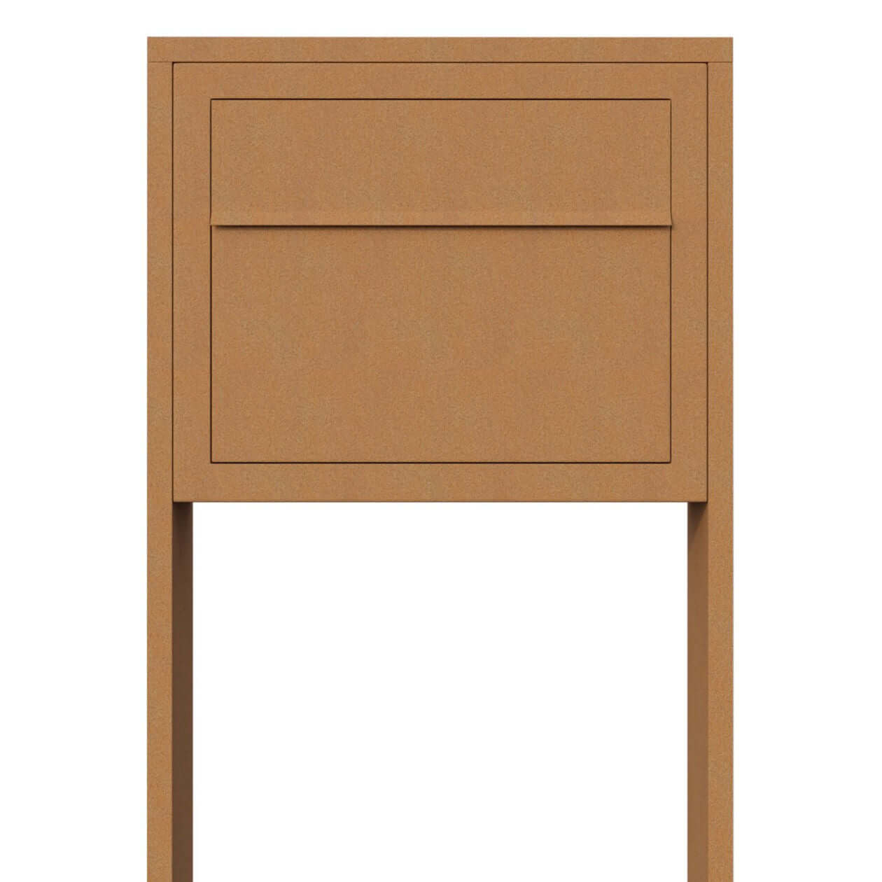 STAND ELEGANCE by Bravios - Modern post-mounted rust mailbox