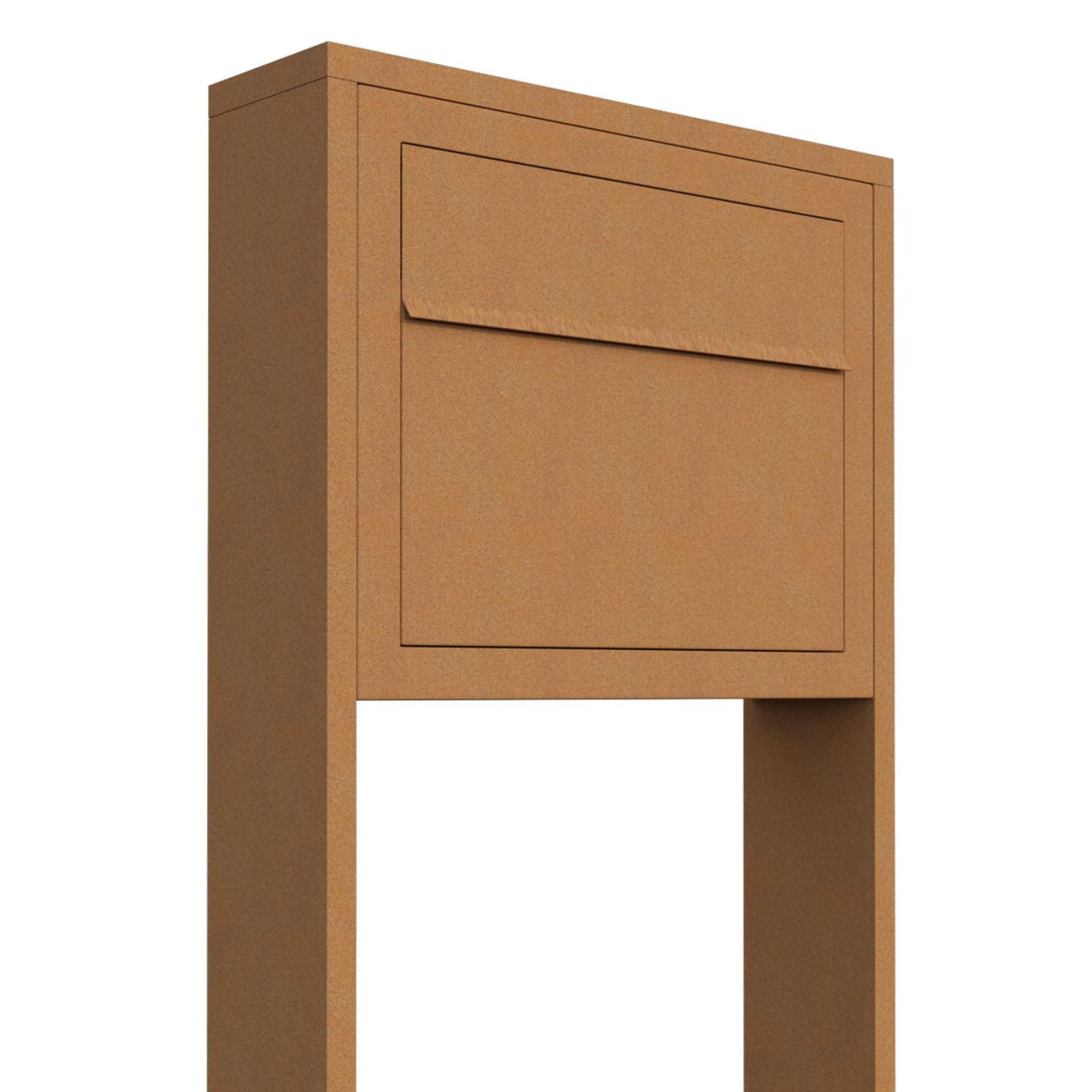 STAND ELEGANCE by Bravios - Modern post-mounted rust mailbox