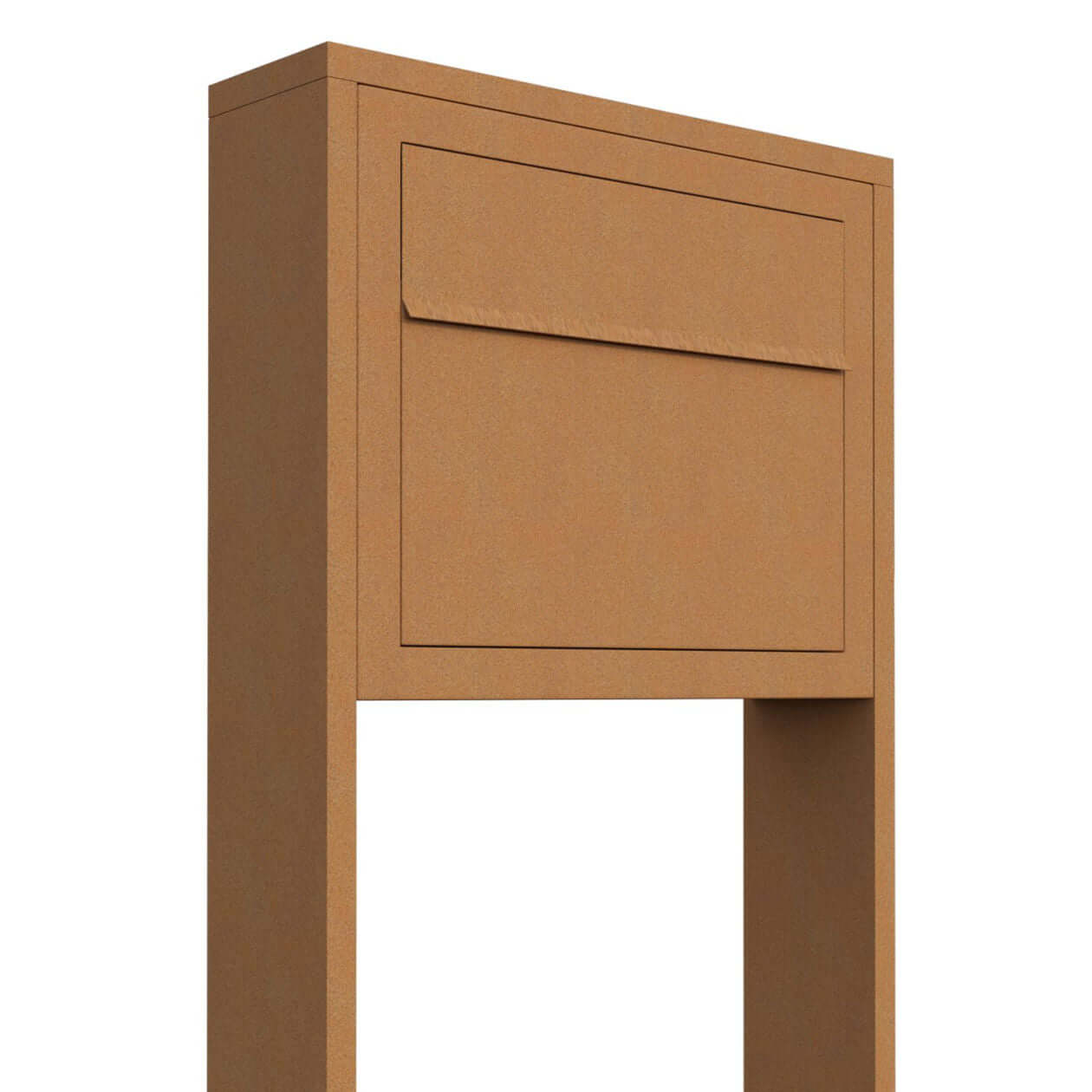 STAND ELEGANCE by Bravios - Modern post-mounted rust mailbox