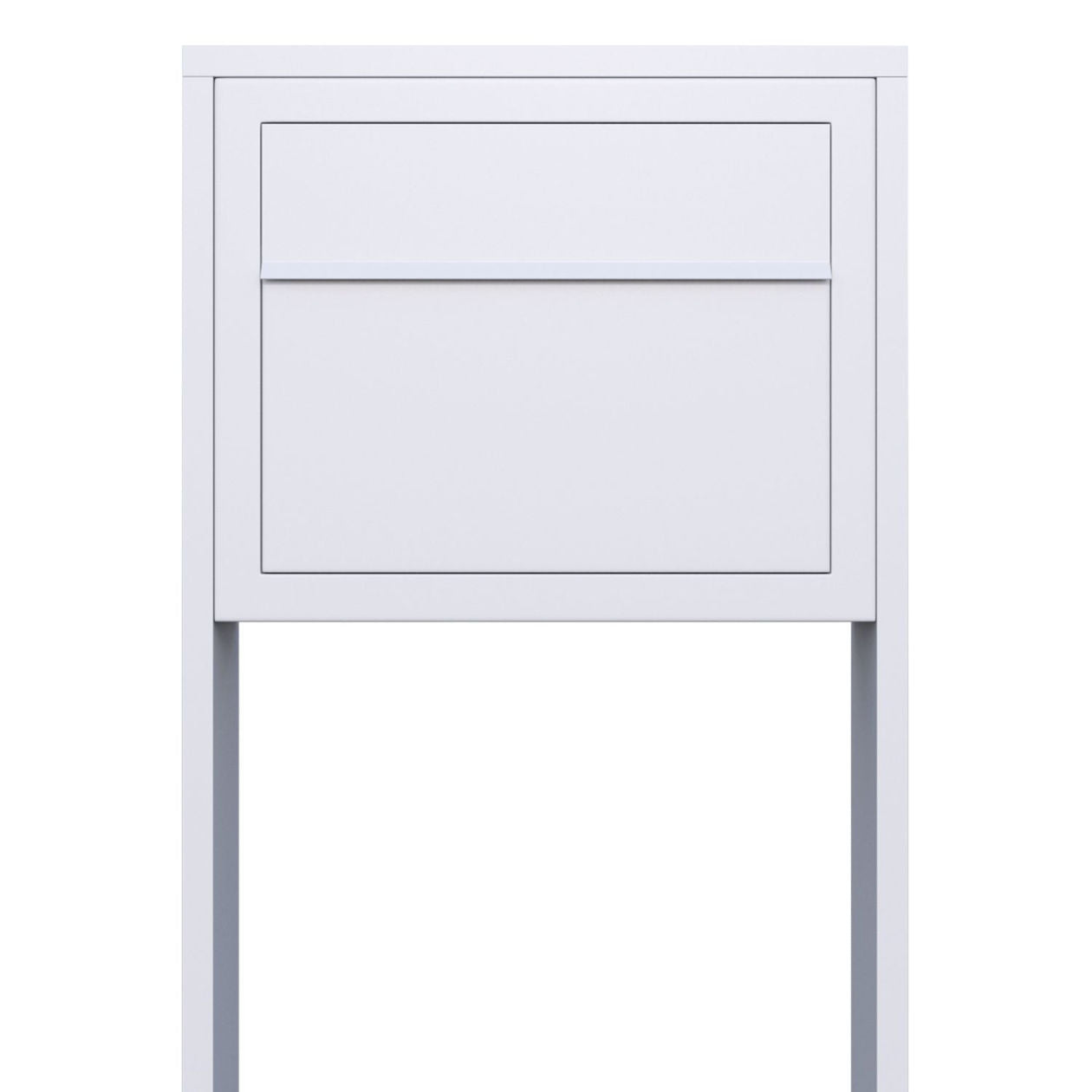 STAND ELEGANCE by Bravios - Modern post-mounted white mailbox