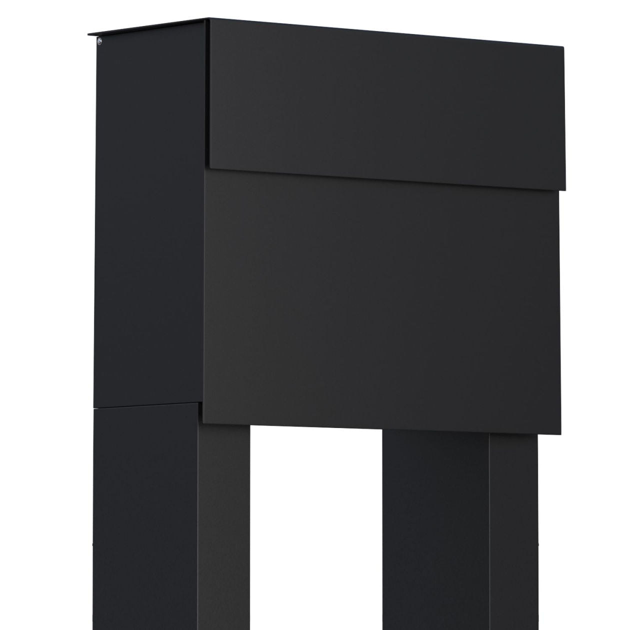STAND MOLTO by Bravios - Modern post-mounted black mailbox