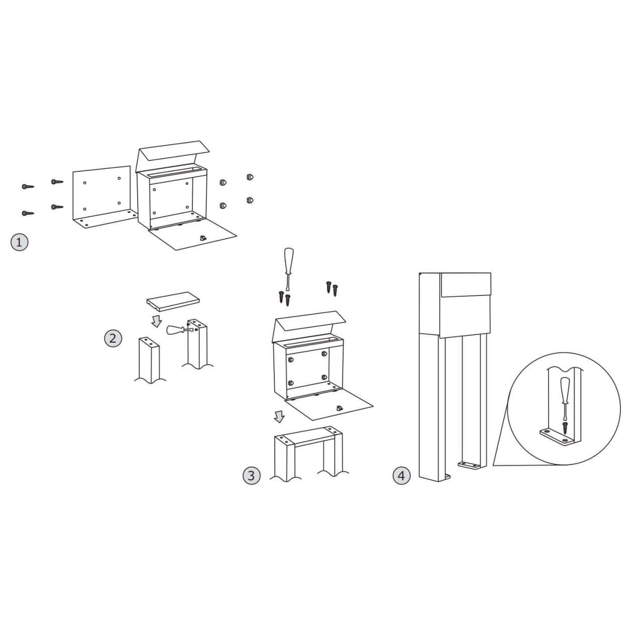 STAND MOLTO by Bravios - Modern post-mounted anthracite mailbox
