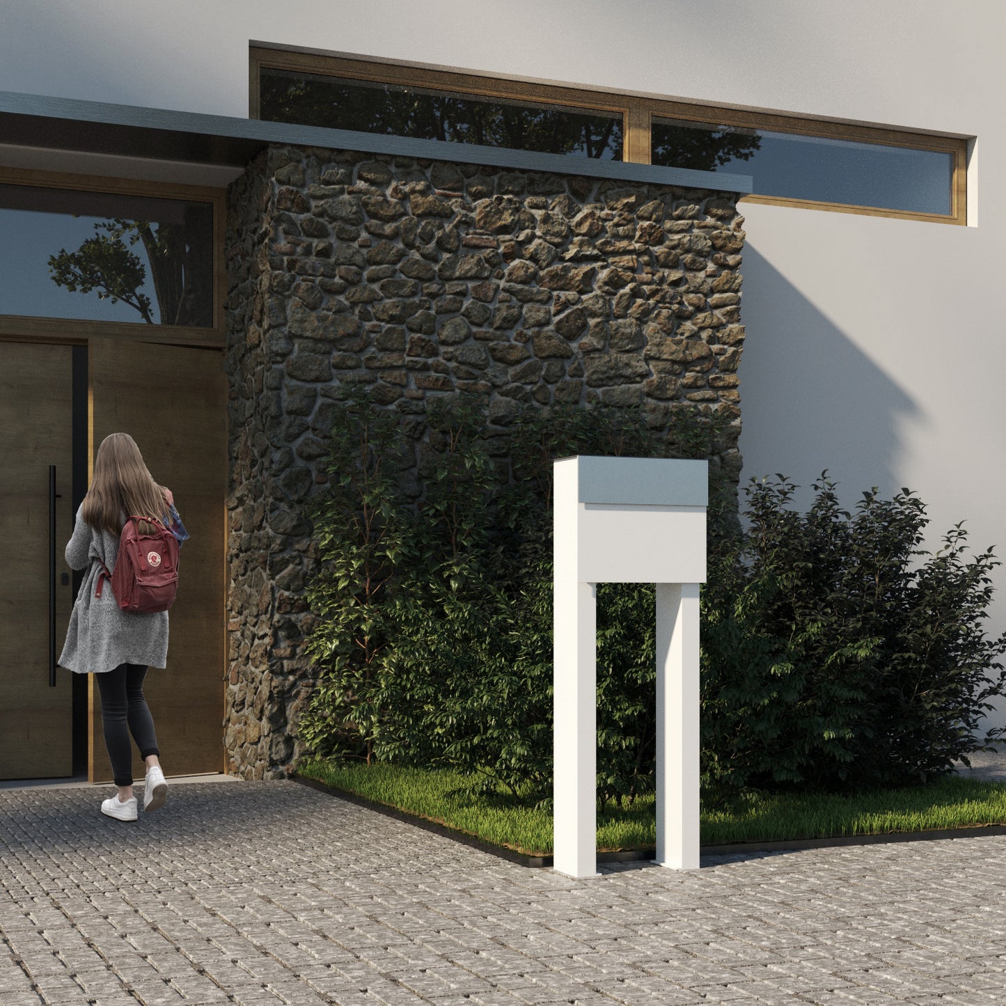 STAND MOLTO by Bravios - Modern post-mounted anthracite mailbox