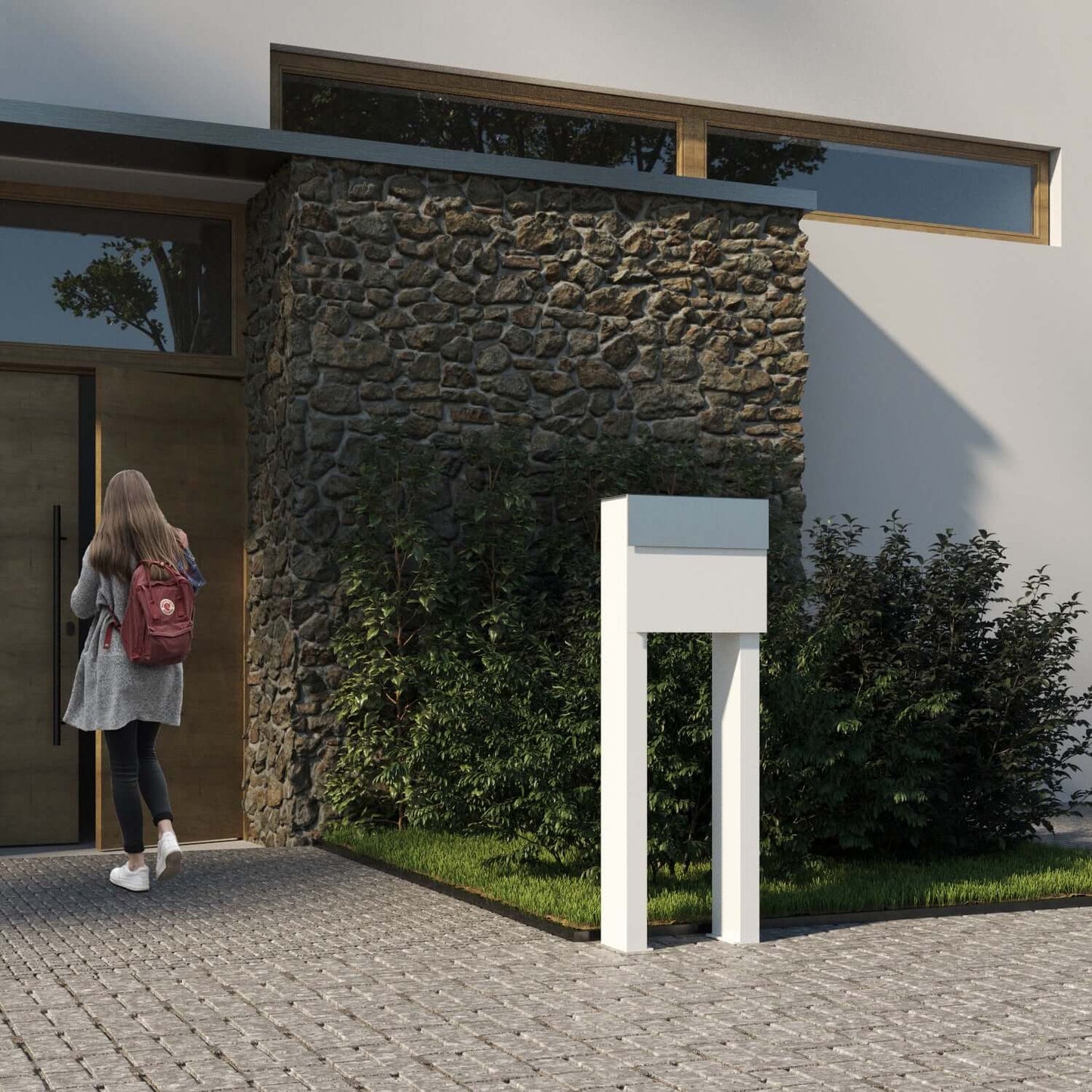 STAND MOLTO by Bravios - Modern post-mounted stainless steel mailbox