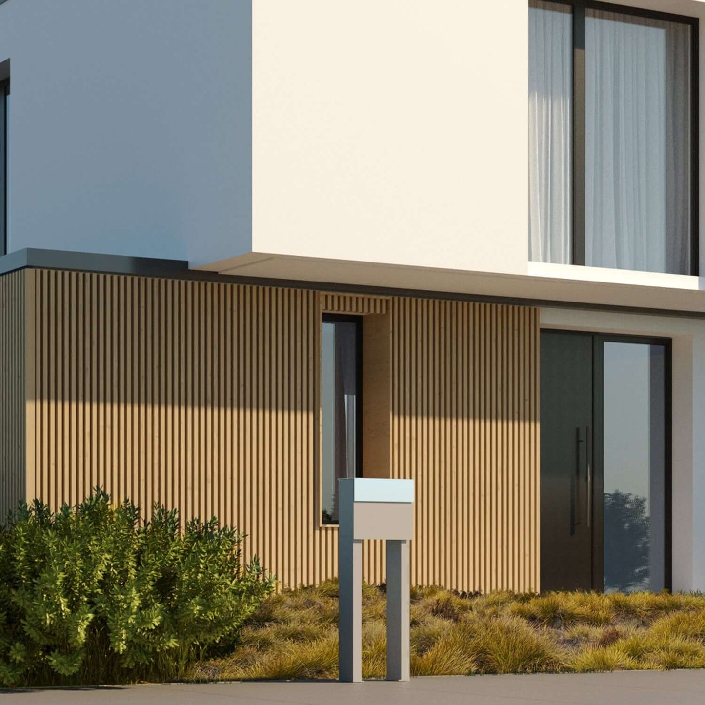 STAND MOLTO by Bravios - Modern post-mounted stainless steel mailbox