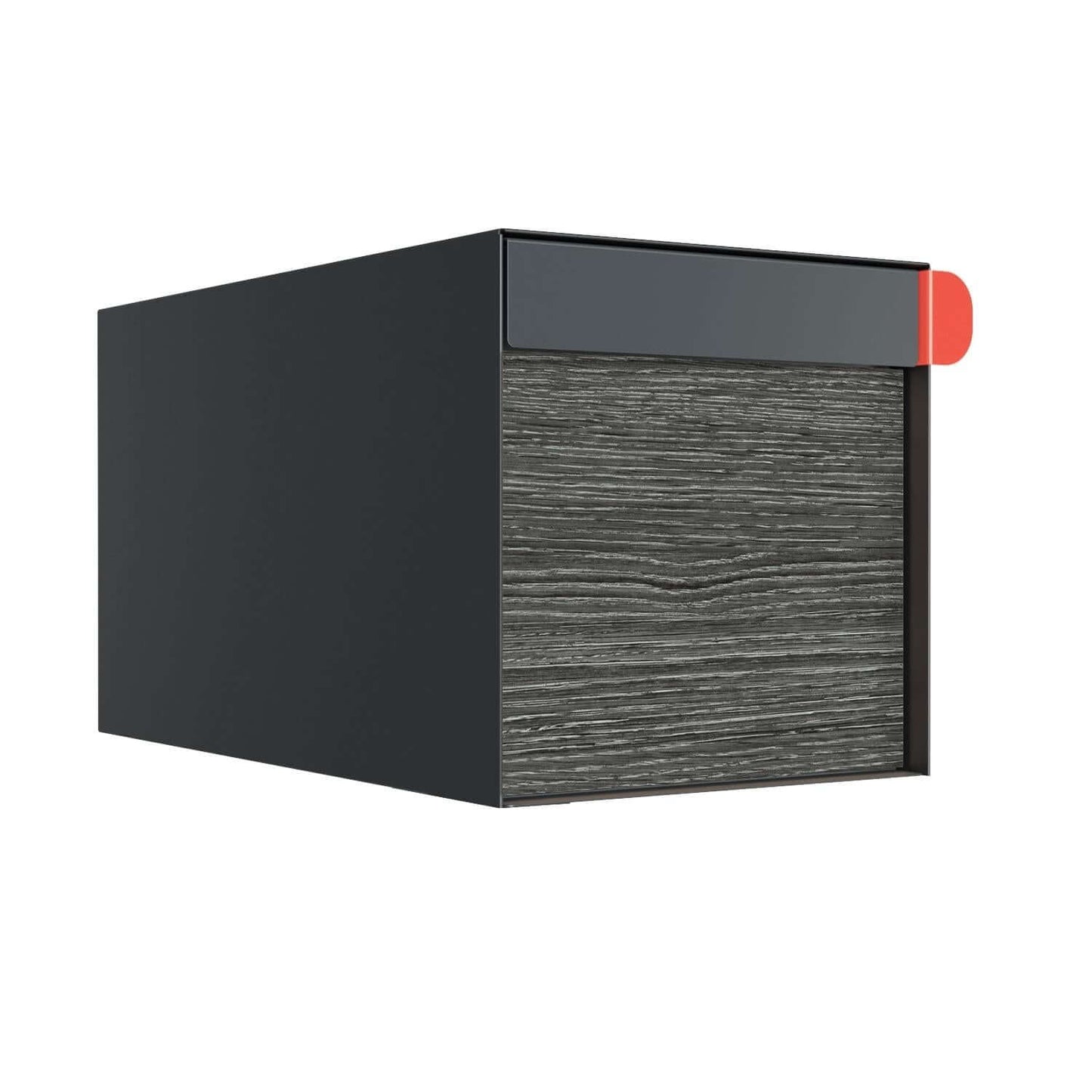 Town Square Mailbox by Bravios - Large Capacity Mailbox (Without Post) - Anthracite with Jazz Wood Panel