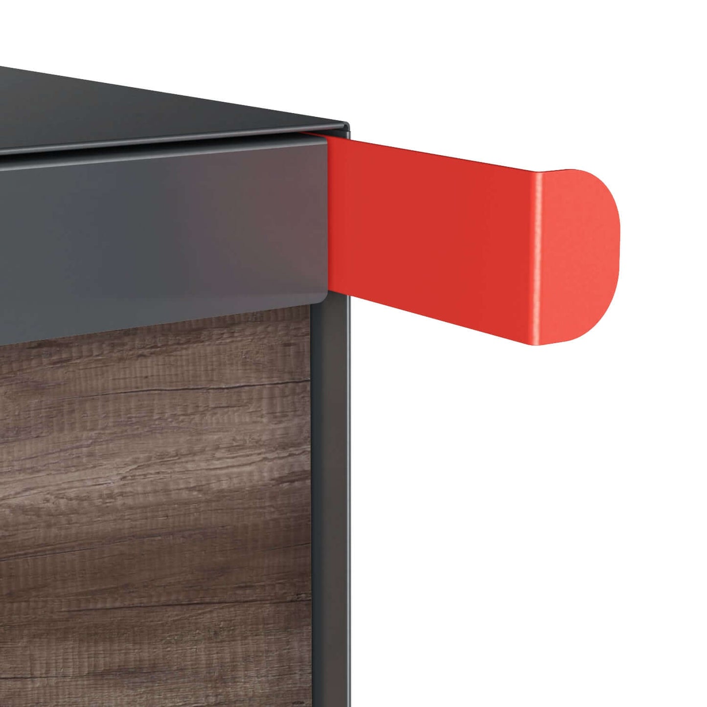 Town Square Mailbox by Bravios - Large Capacity Mailbox (Without Post) - Anthracite with Marshland Oak Wood Panel
