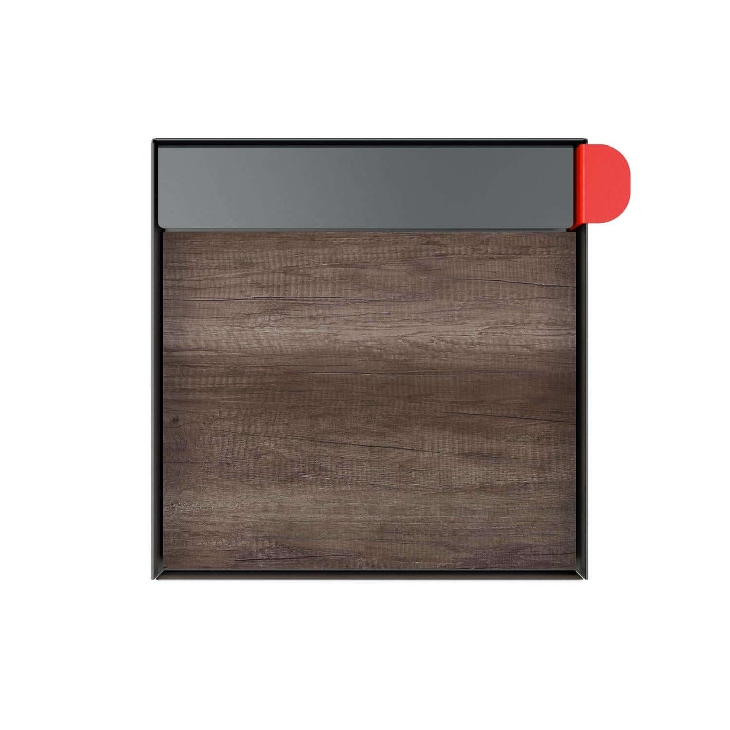 Town Square Mailbox by Bravios - Large Capacity Mailbox (Without Post) - Anthracite with Marshland Oak Wood Panel