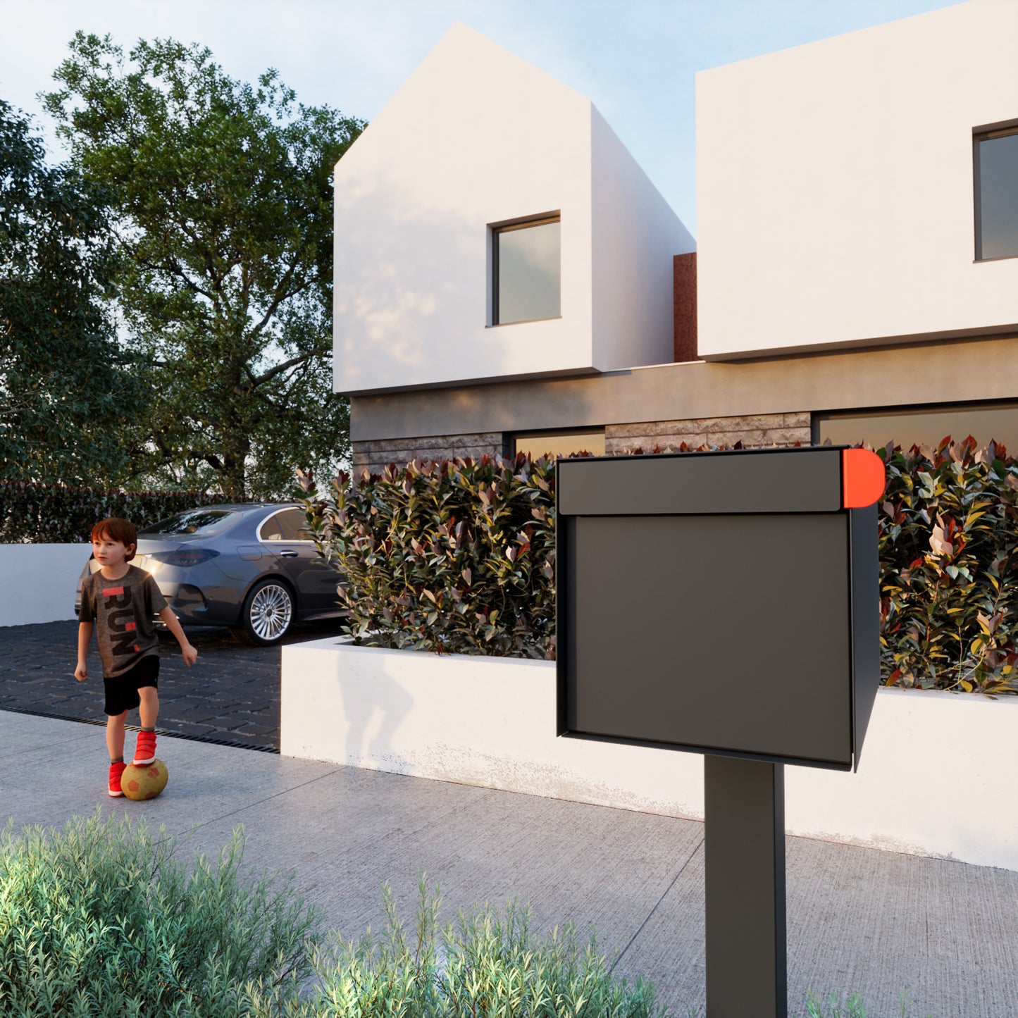 TOWN SQUARE Mailbox by Bravios - Large capacity anthracite mailbox (without post)