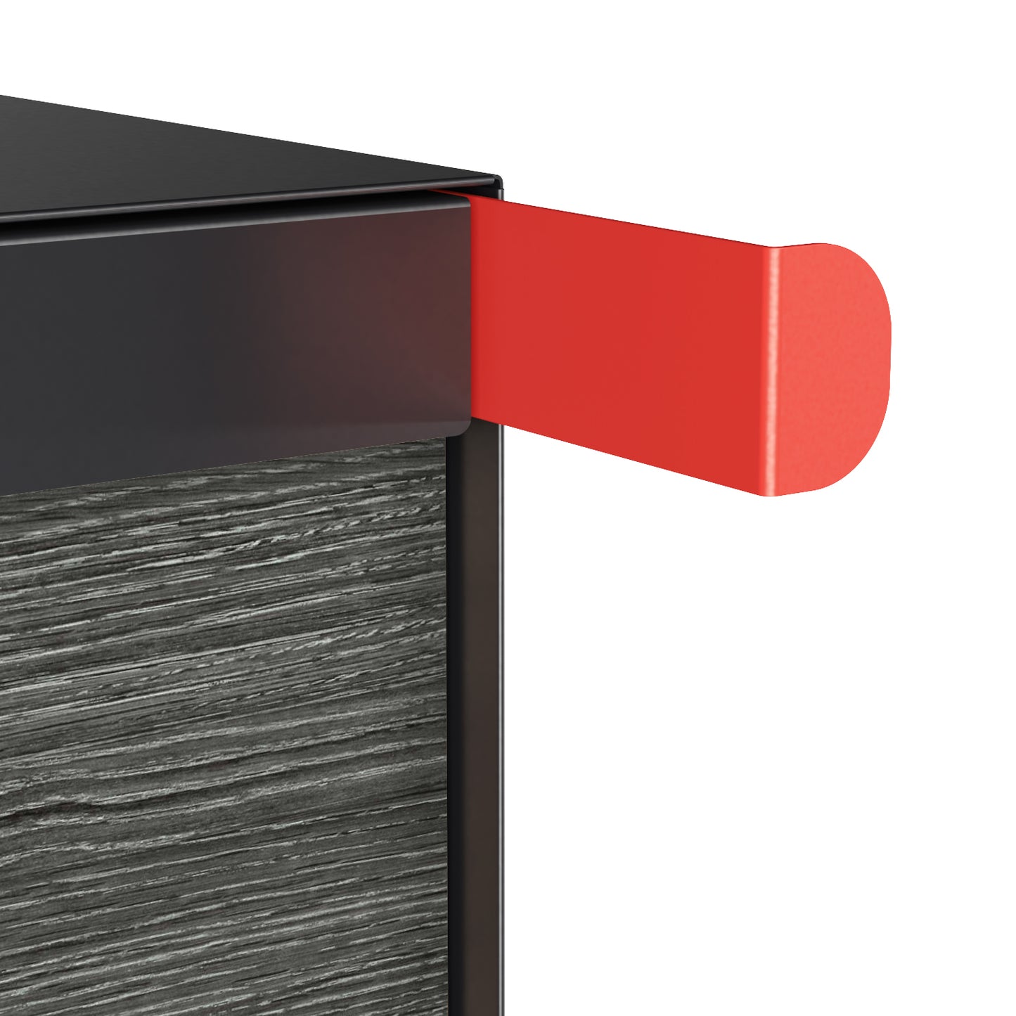 Town Square by Bravios - Large Capacity Mailbox with Post - Black with Jazz Wood Panel