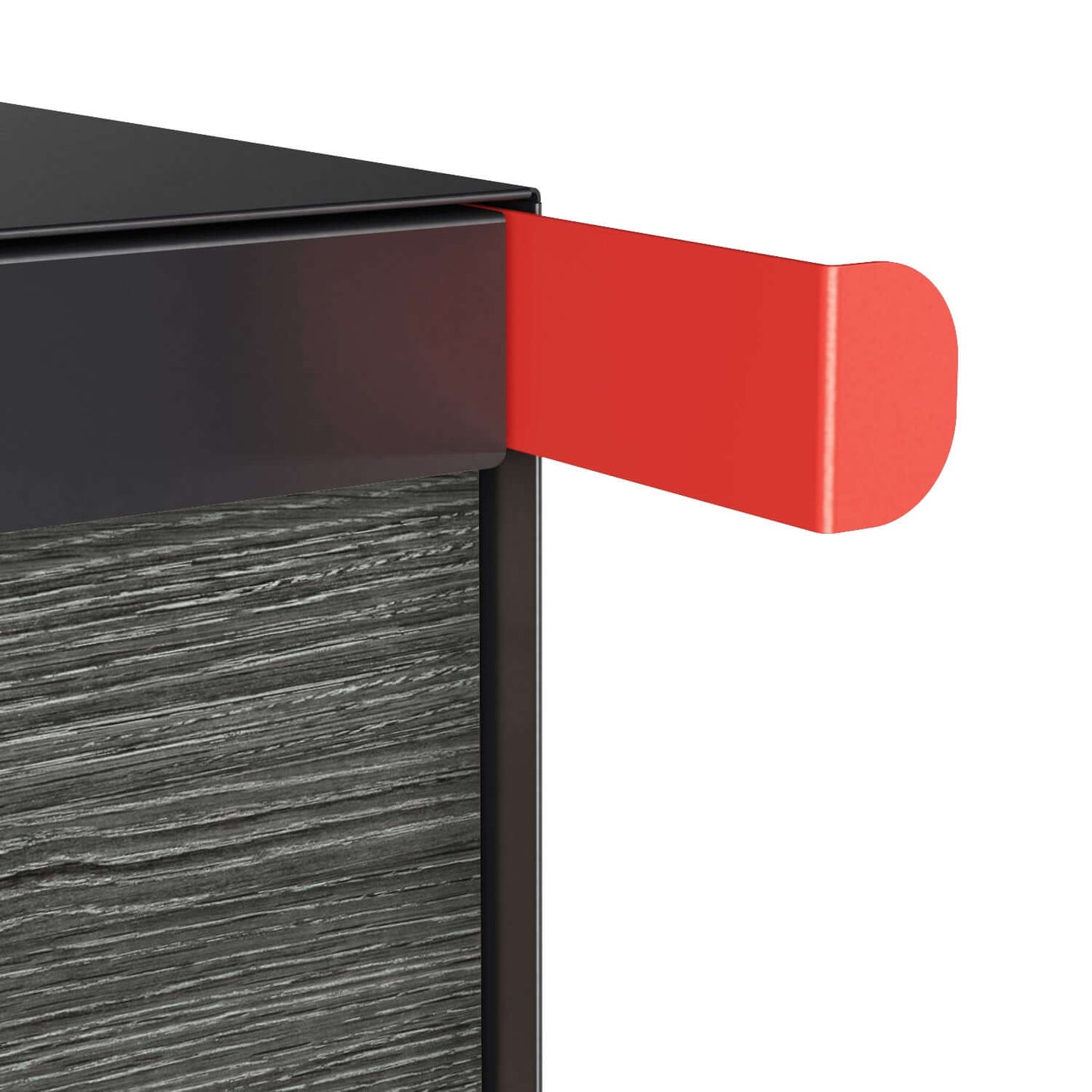 Town Square Mailbox by Bravios - Large Capacity Mailbox (Without Post) - Black with Jazz Wood Panel
