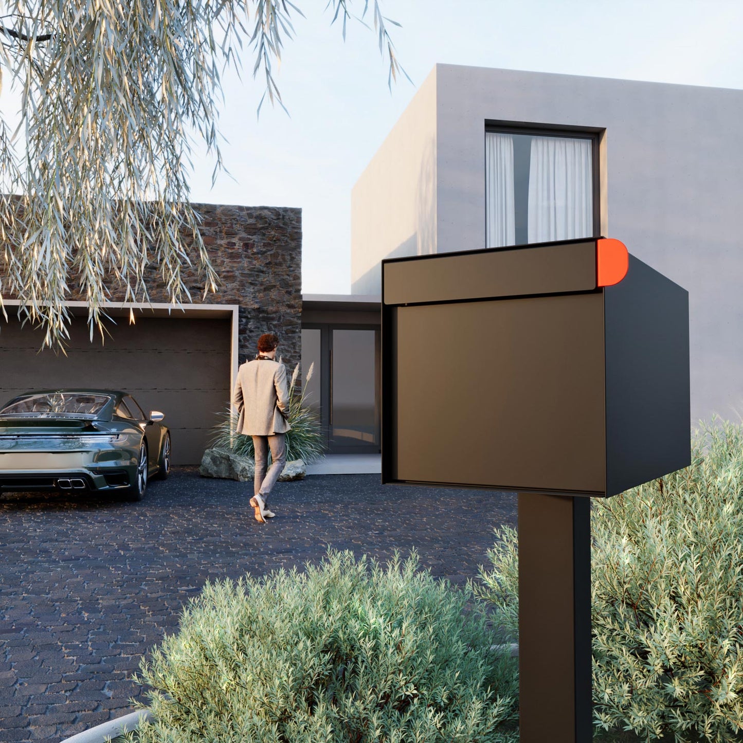 TOWN SQUARE Mailbox by Bravios - Large capacity black mailbox (without post)