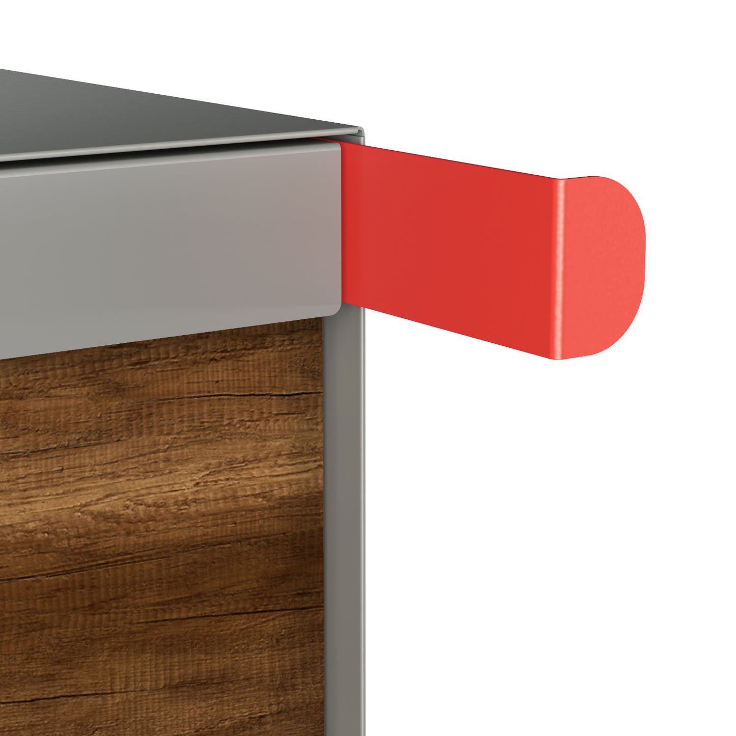 Town Square by Bravios - Large Capacity Mailbox with Post - Gray with Barrique Oak Wood Panel