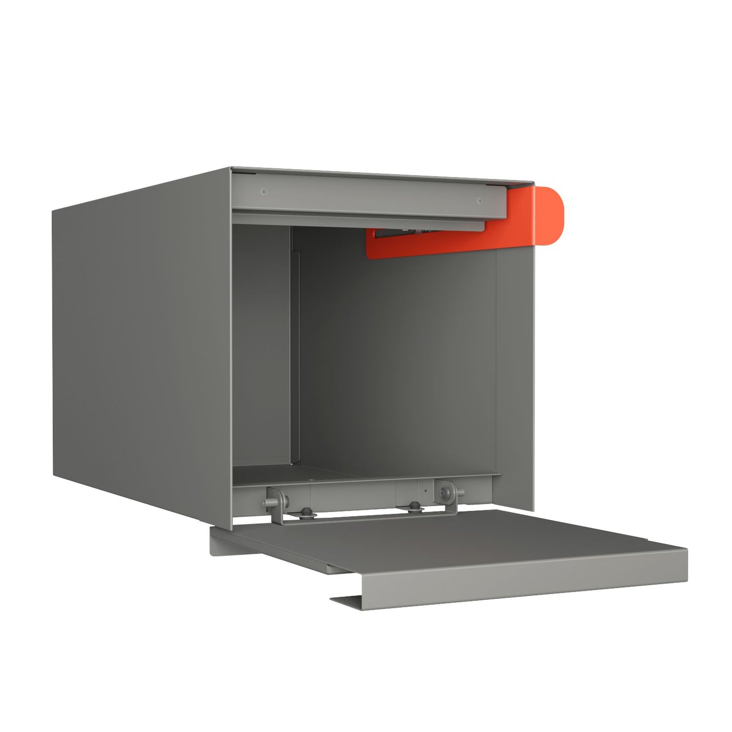 Town Square by Bravios - Large Capacity Mailbox with Post - Gray with Barrique Oak Wood Panel
