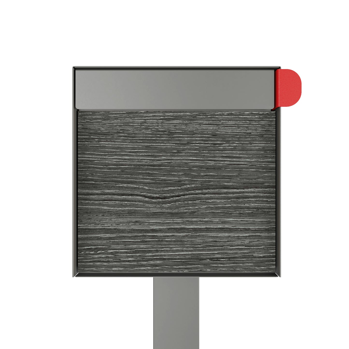 Town Square by Bravios - Large Capacity Mailbox with Post - Gray with Jazz Wood Panel