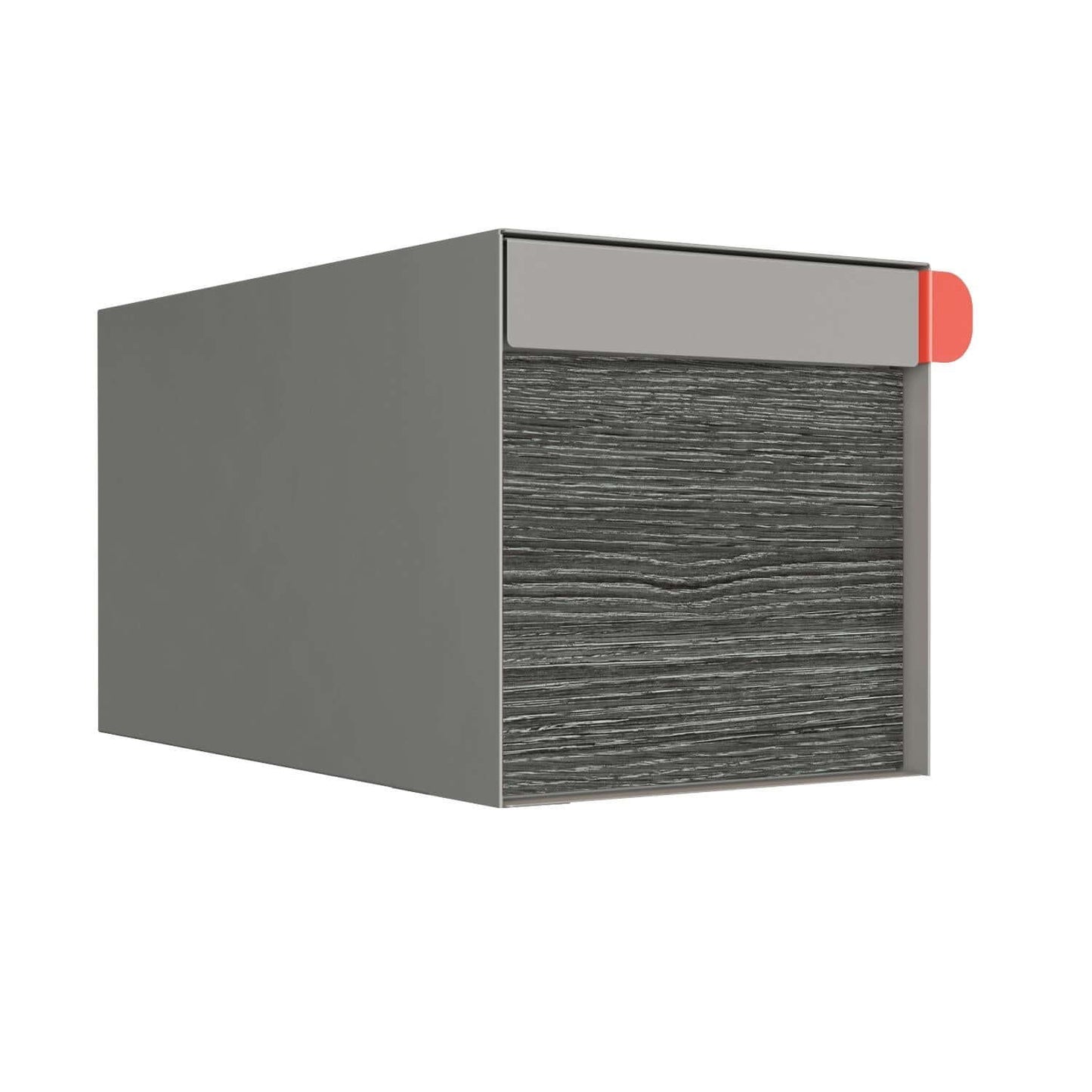 Town Square Mailbox by Bravios - Large Capacity Mailbox (Without Post) - Gray with Jazz Wood Panel