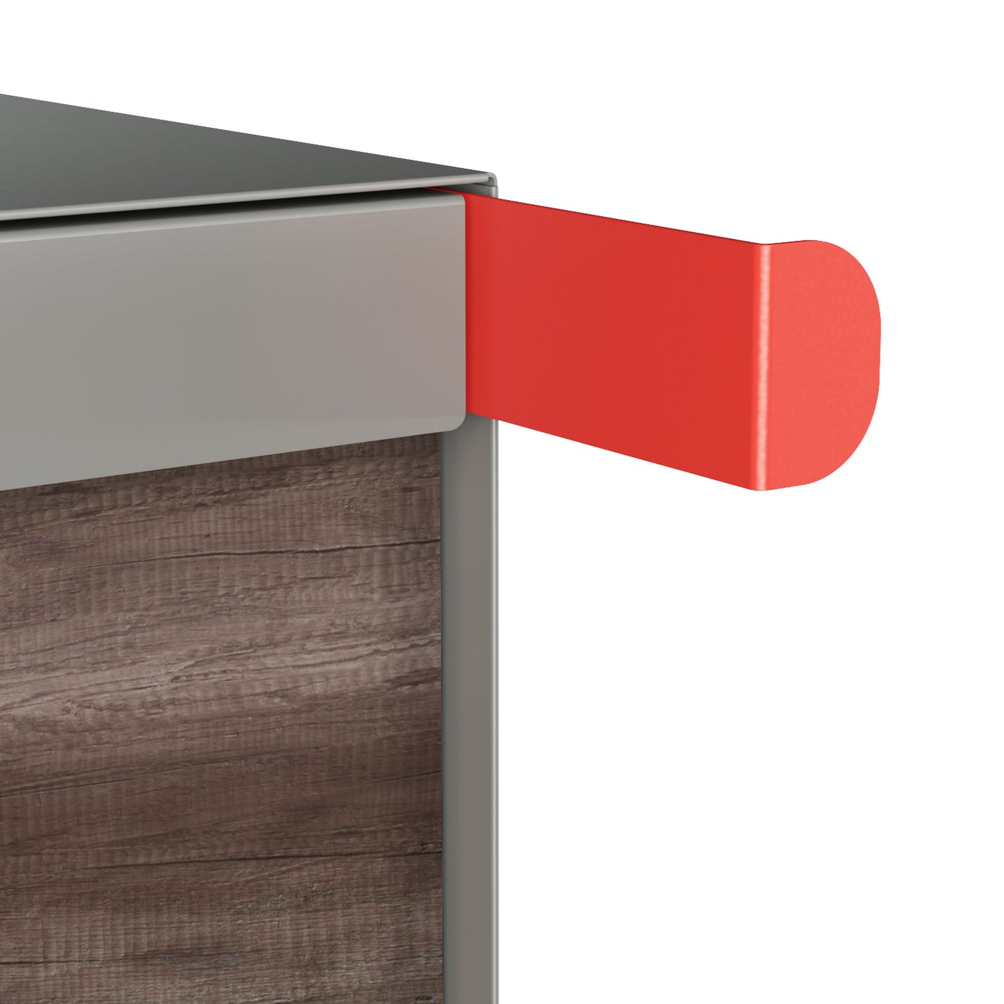 Town Square by Bravios - Large Capacity Mailbox with Post - Gray with Marshland Oak Wood Panel