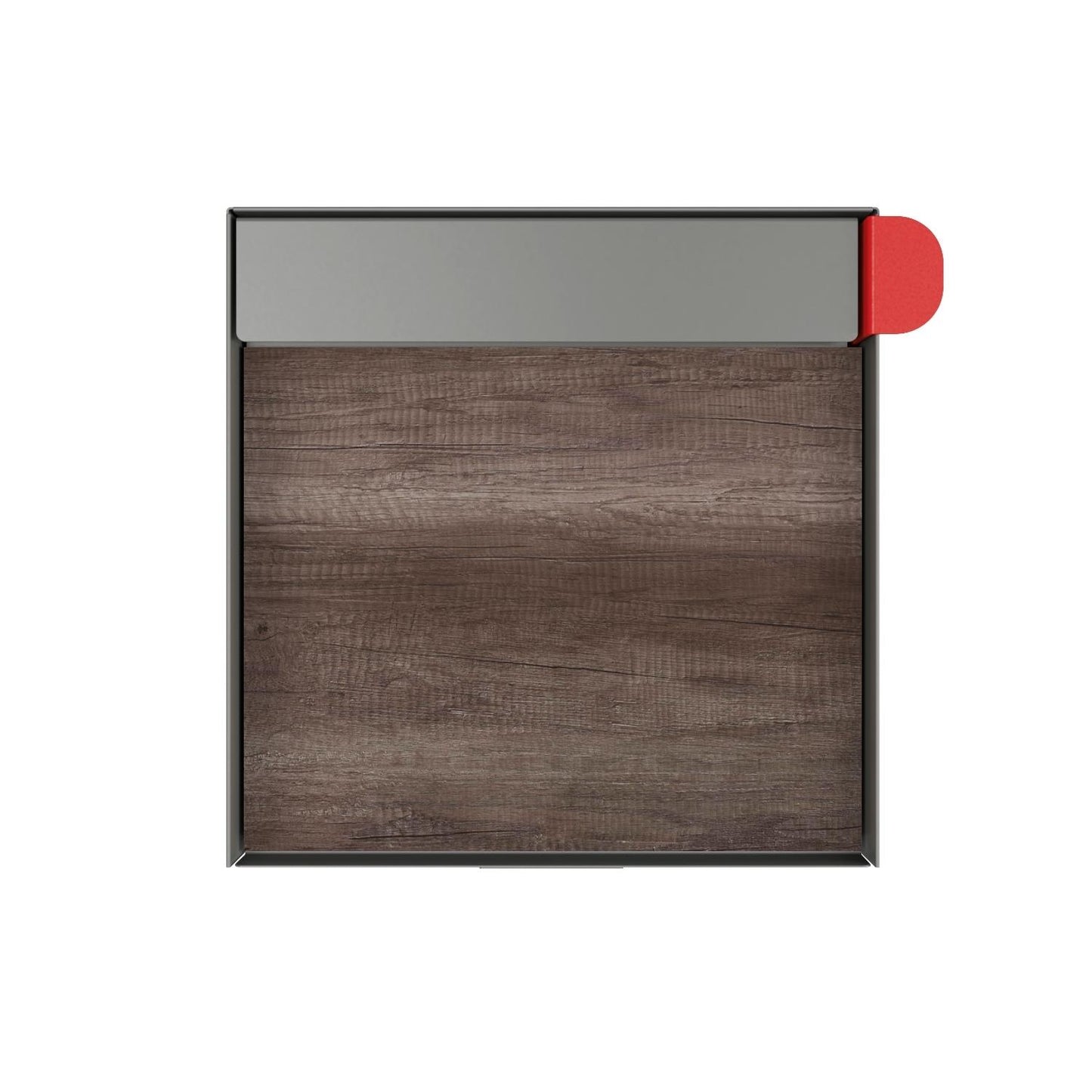 Town Square Mailbox by Bravios - Large Capacity Mailbox (Without Post) - Gray with Marshland Oak Wood Panel
