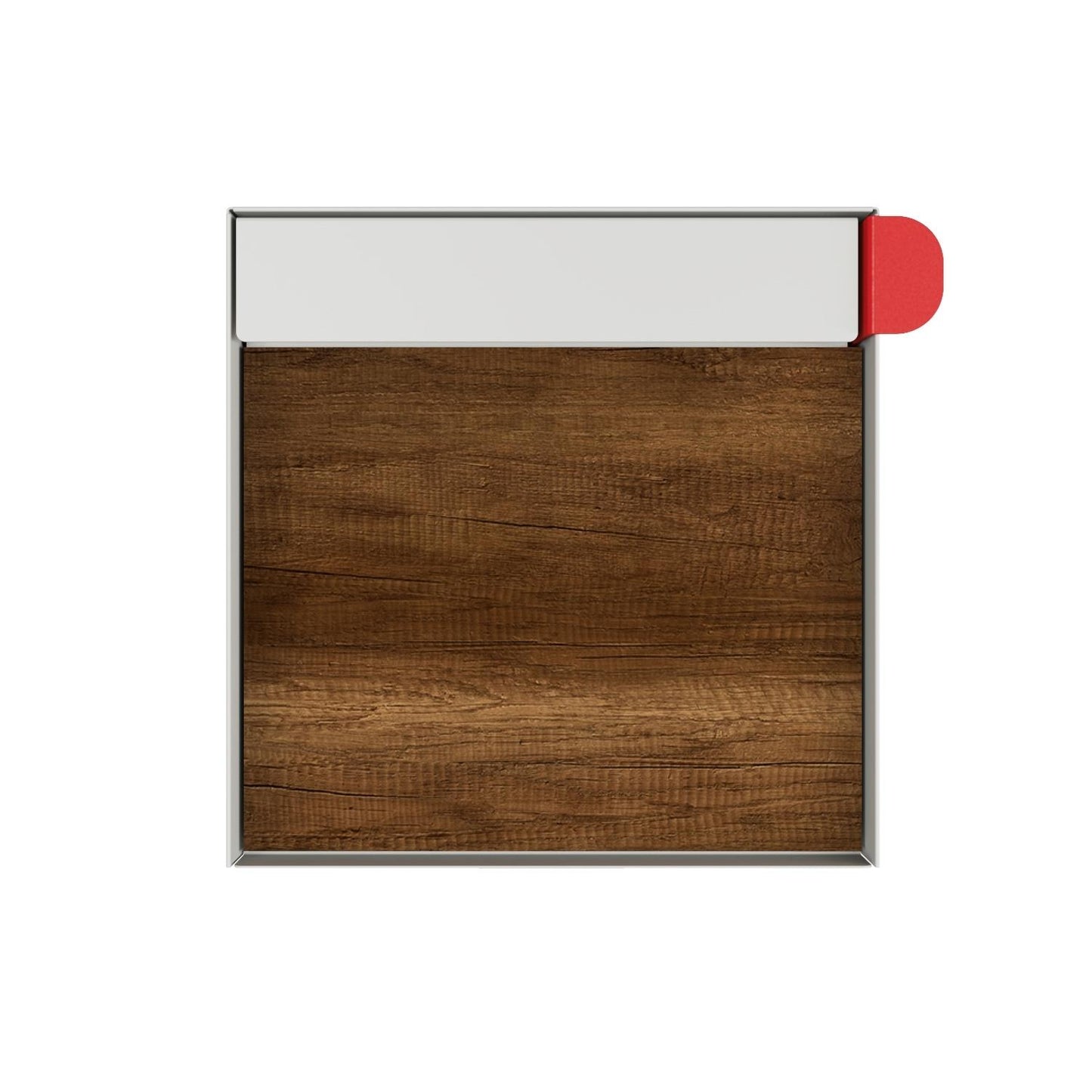 Town Square Mailbox by Bravios - Large Capacity Mailbox (Without Post) - White with Barrique Oak Wood Panel