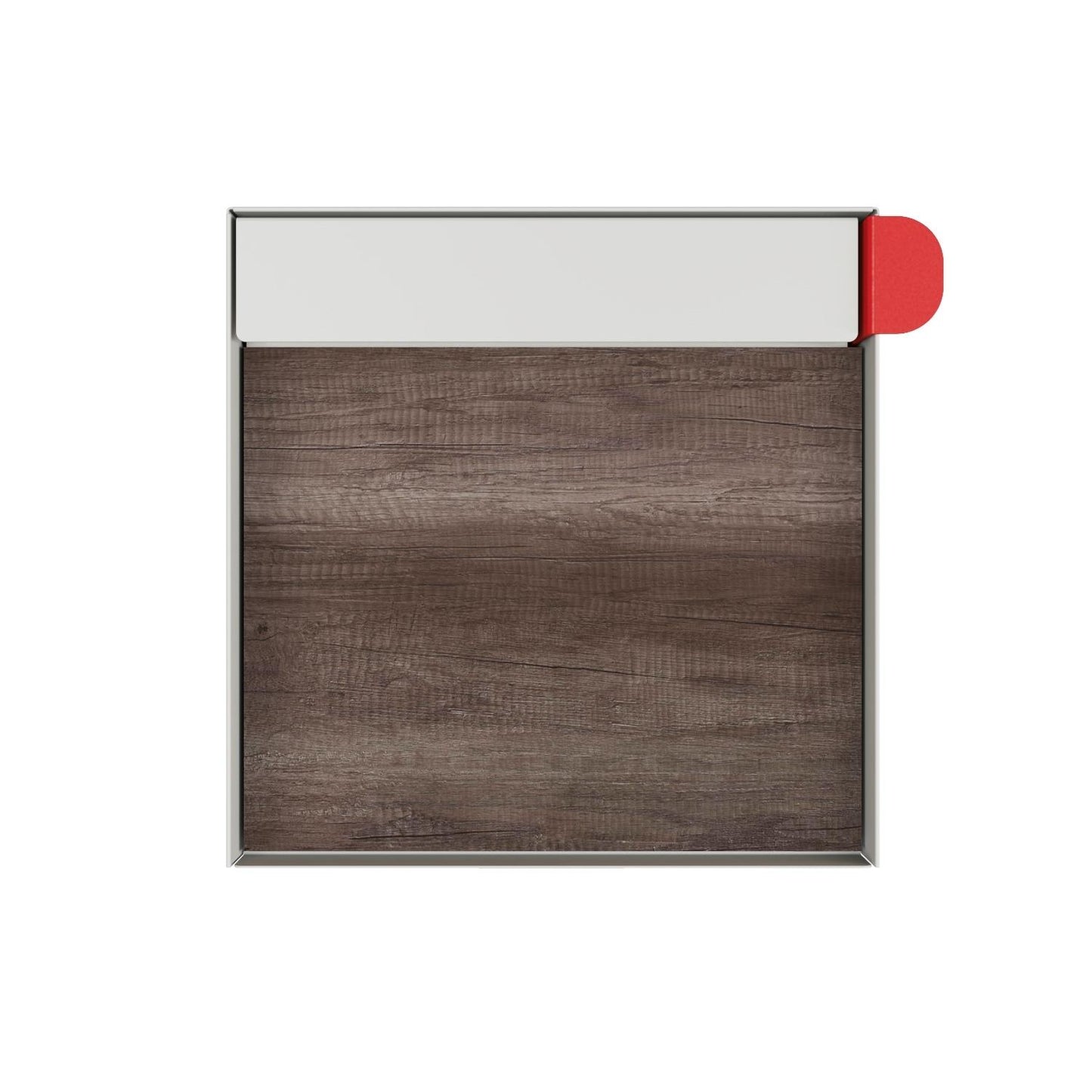 Town Square Mailbox by Bravios - Large Capacity Mailbox (Without Post) - White with Marshland Oak Wood Panel