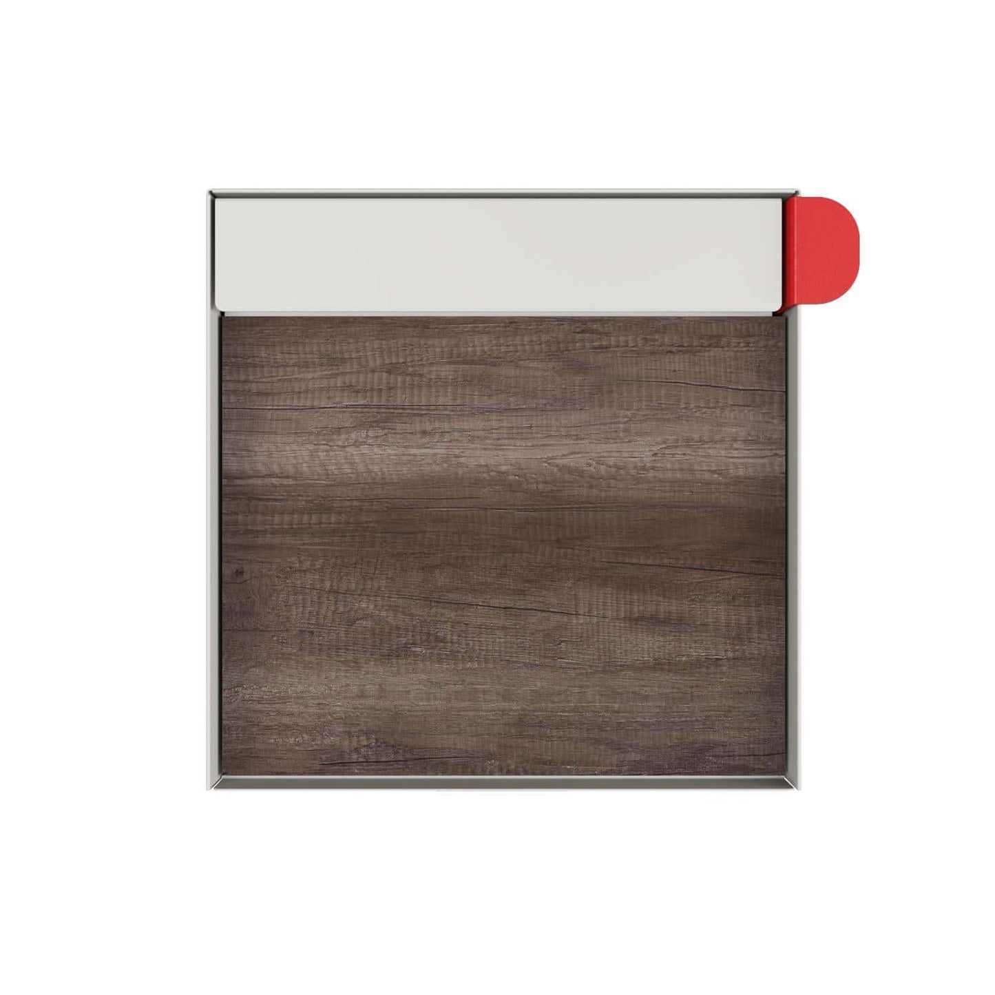 Town Square Mailbox by Bravios - Large Capacity Mailbox (Without Post) - White with Marshland Oak Wood Panel