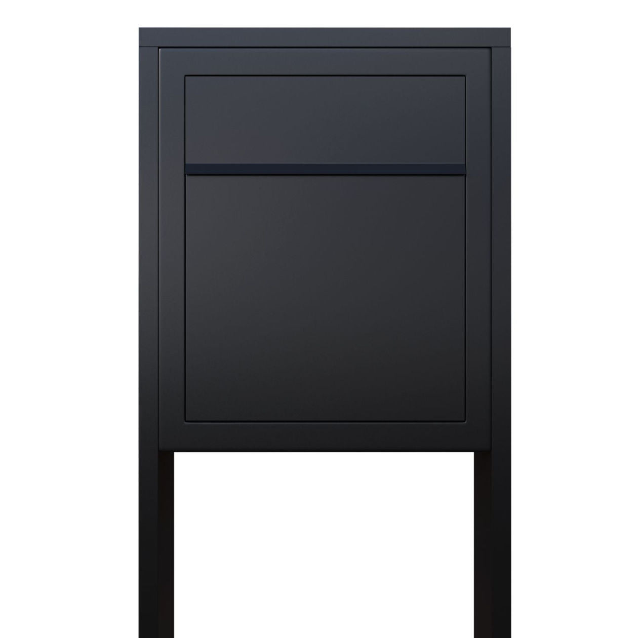 STAND BASE by Bravios - Modern post-mounted black mailbox
