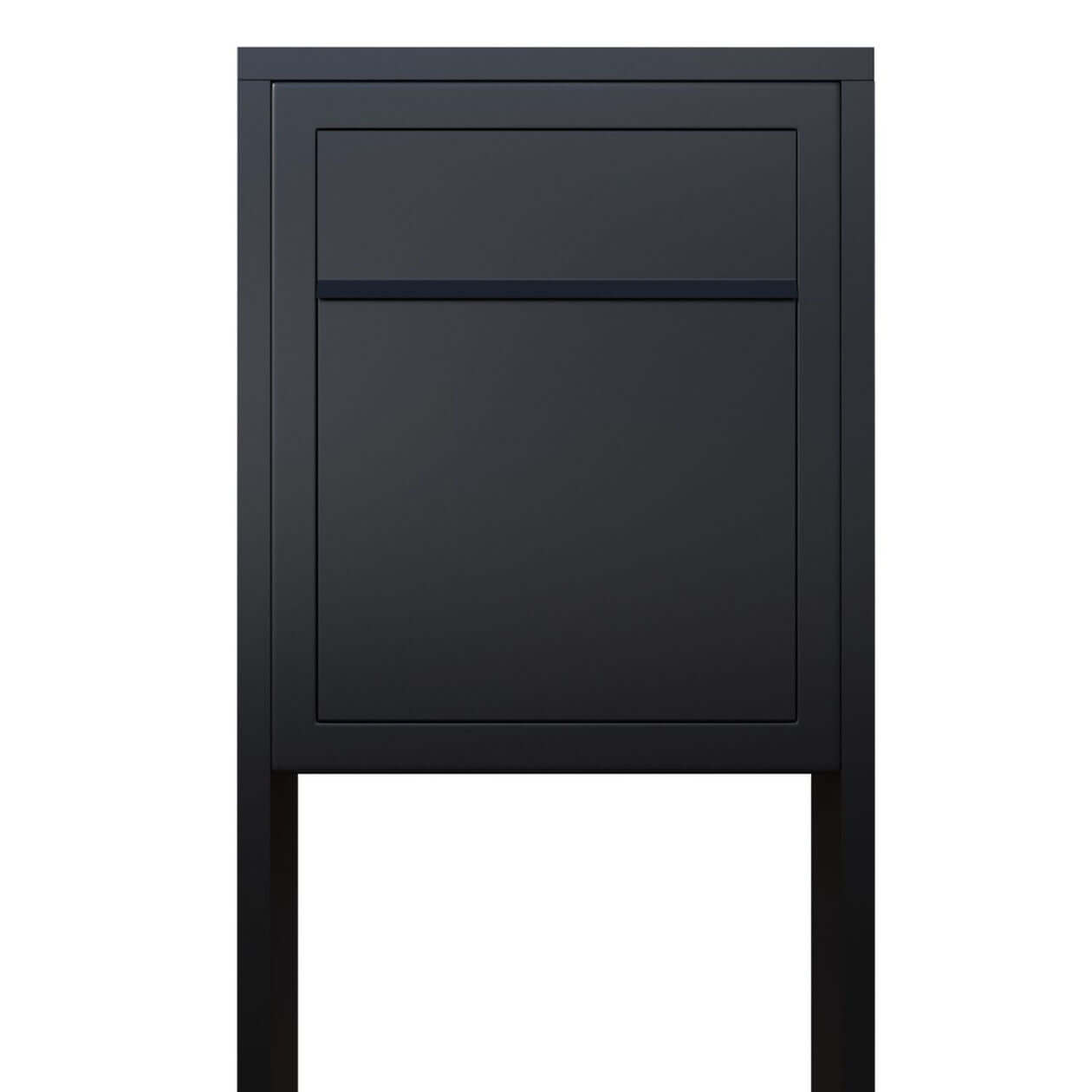 STAND BASE by Bravios - Modern post-mounted black mailbox