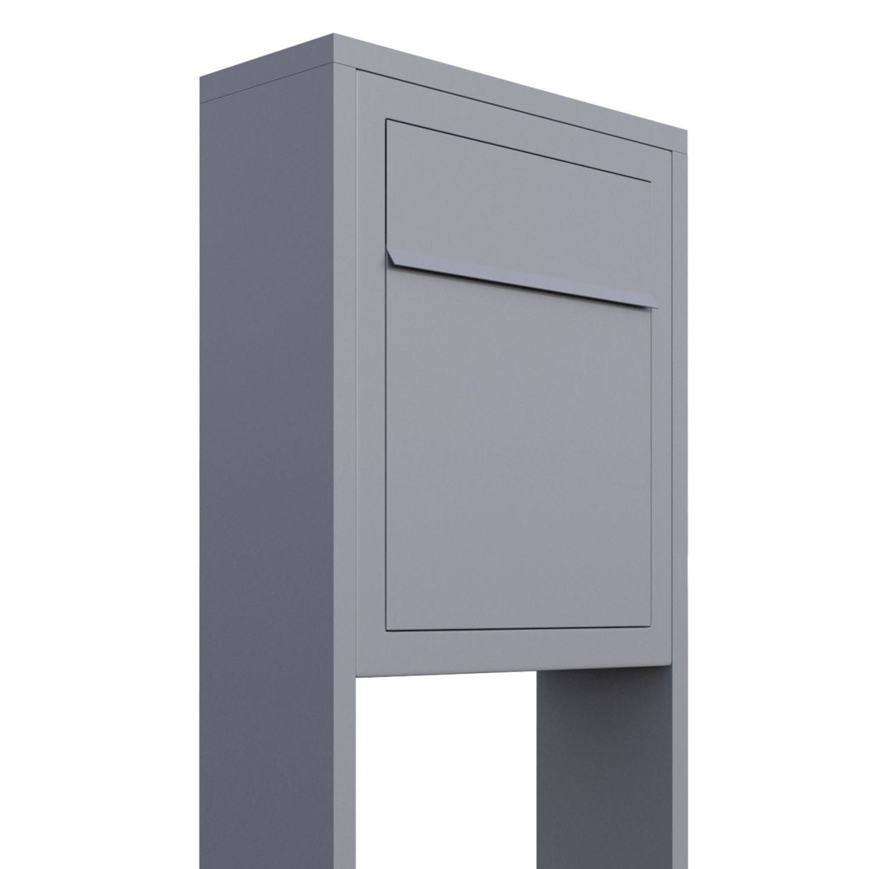 STAND BASE by Bravios - Modern post-mounted gray mailbox