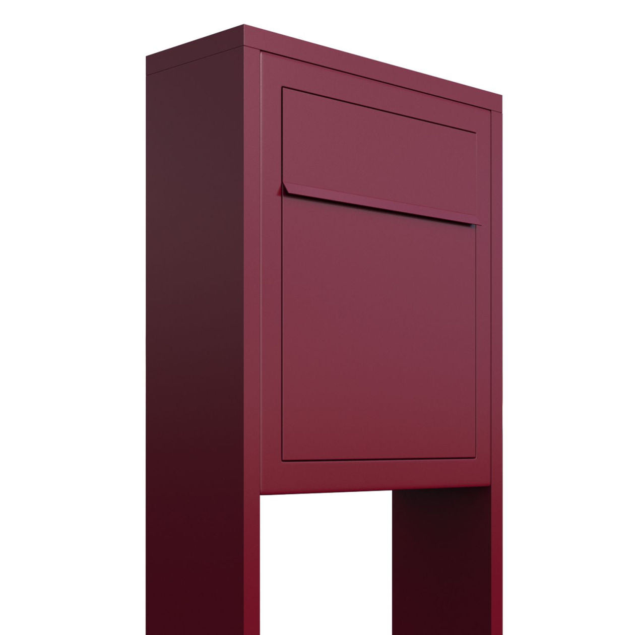 STAND BASE by Bravios - Modern post-mounted red mailbox