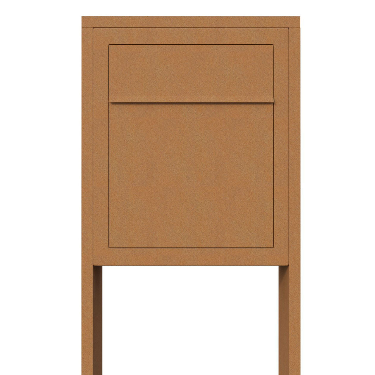 STAND BASE by Bravios - Modern post-mounted rust mailbox