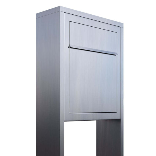 STAND BASE by Bravios - Modern post-mounted stainless steel mailbox