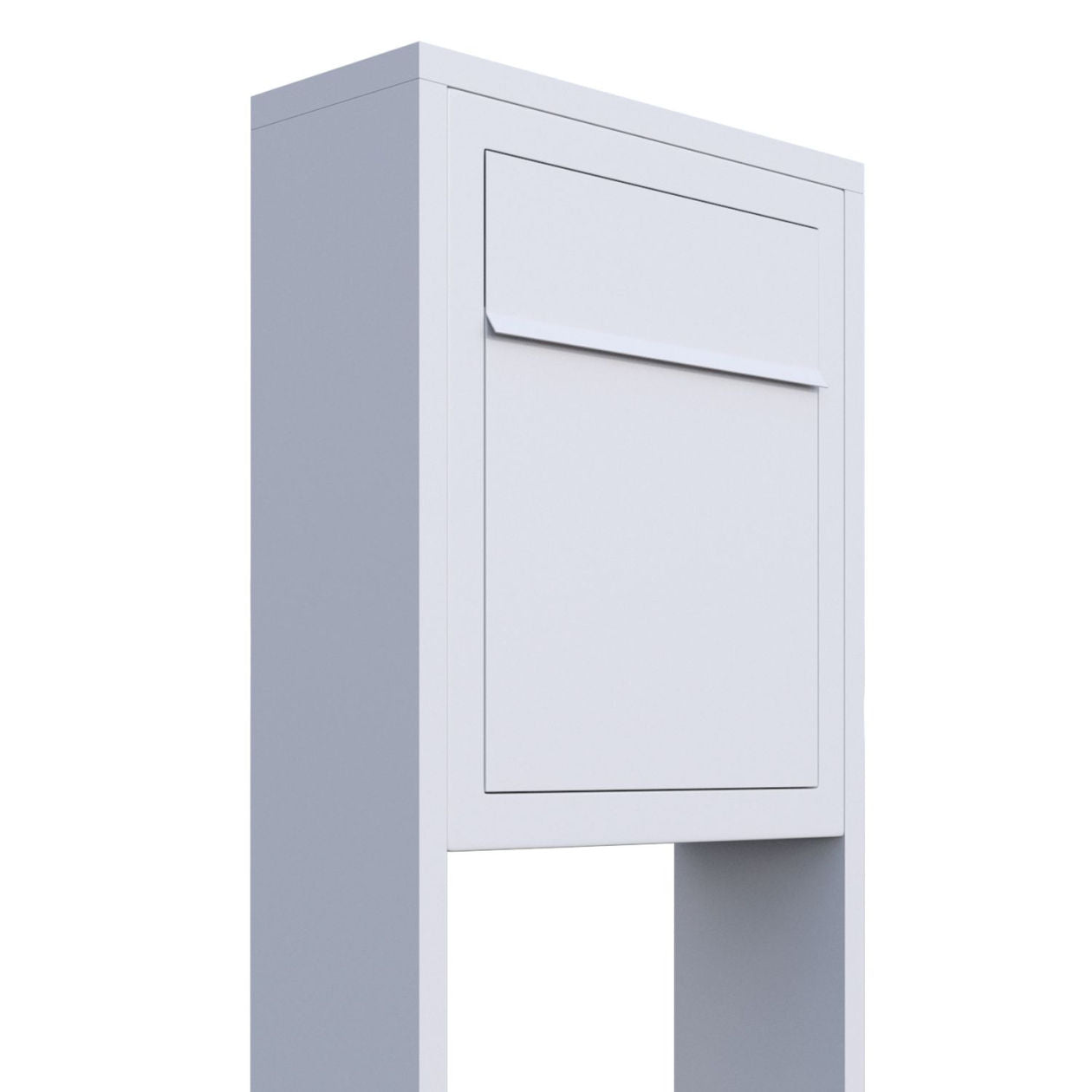 STAND BASE by Bravios - Modern post-mounted white mailbox