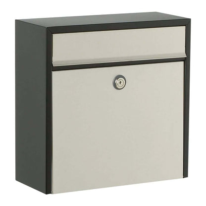 wall mounter mailbox bravios shopkeeper with stainless steel front panel side view
