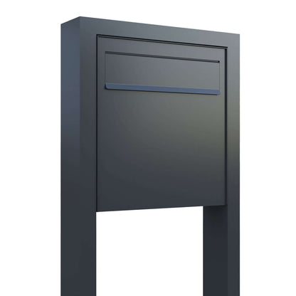 Stand Gate Keeper by Bravios - Modern passthrough black mailbox