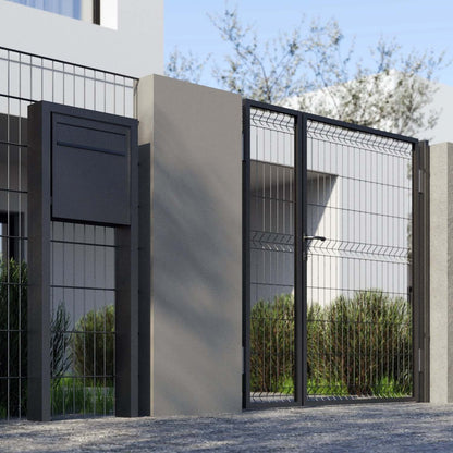 Stand Gate Keeper by Bravios - Modern passthrough black mailbox