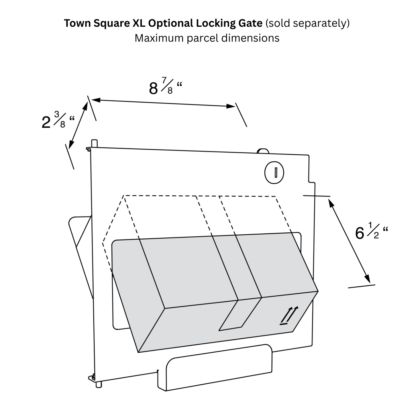 TOWN SQUARE XL Mailbox by Bravios - Extra Large capacity black mailbox (without post)
