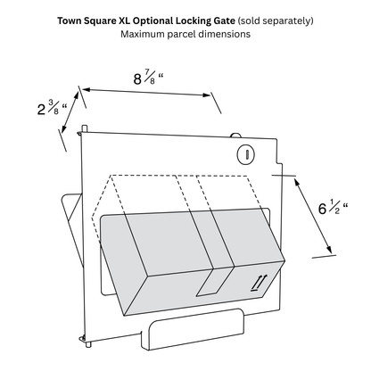 TOWN SQUARE XL Mailbox by Bravios - Extra Large capacity black mailbox (without post)