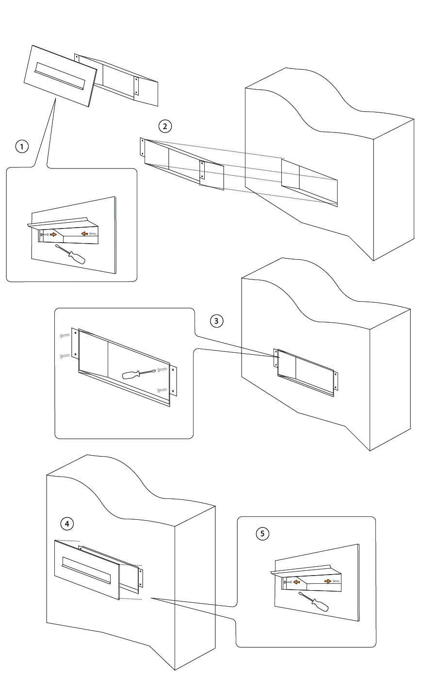 NOVA by Bravios - Modern built-in white mailbox