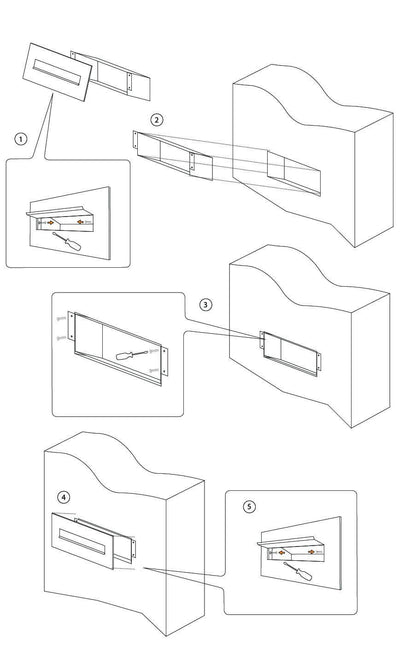 NOVA by Bravios - Modern built-in white mailbox