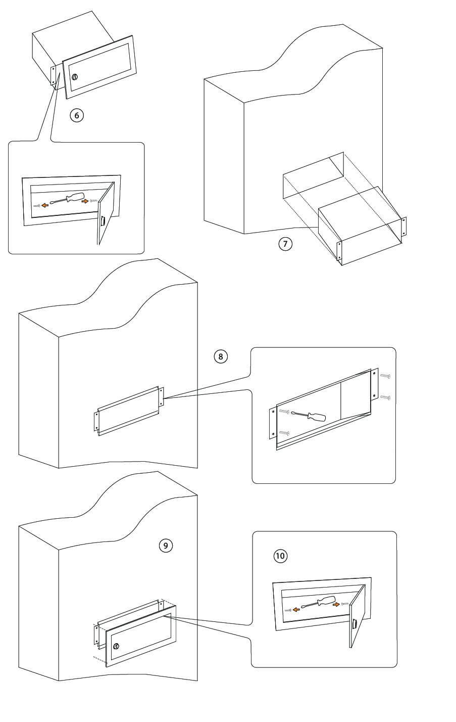 NOVA by Bravios - Modern built-in white mailbox