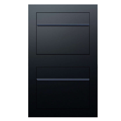 SORA 2 - Contemporary built-in multi-unit mailbox in anthracite, black and stainless steel